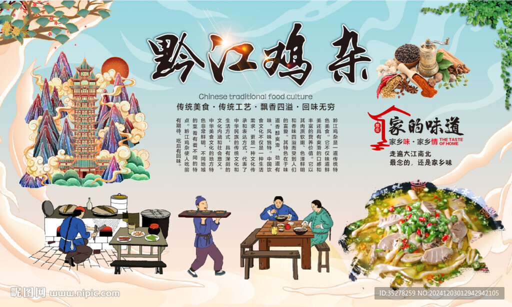 黔江鸡杂背景