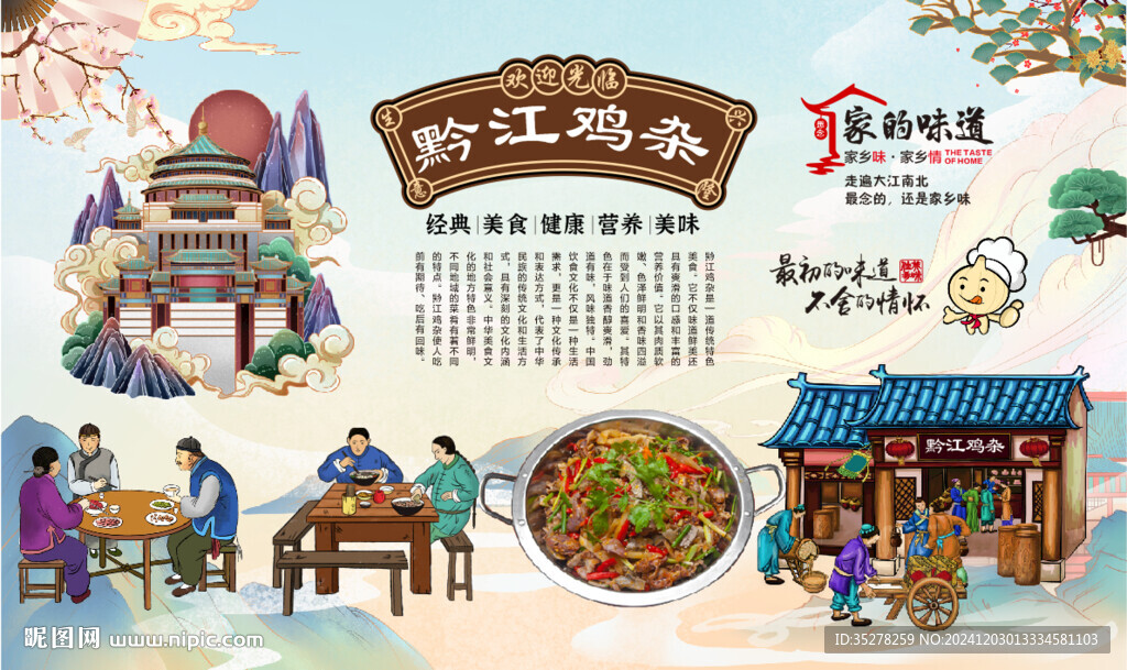 黔江鸡杂背景