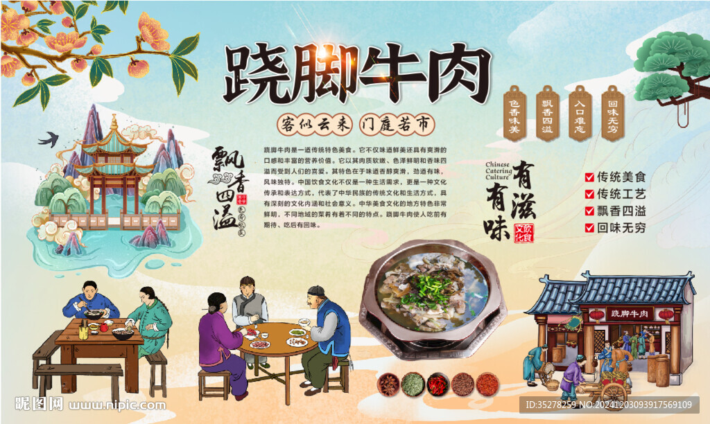 跷脚牛肉背景