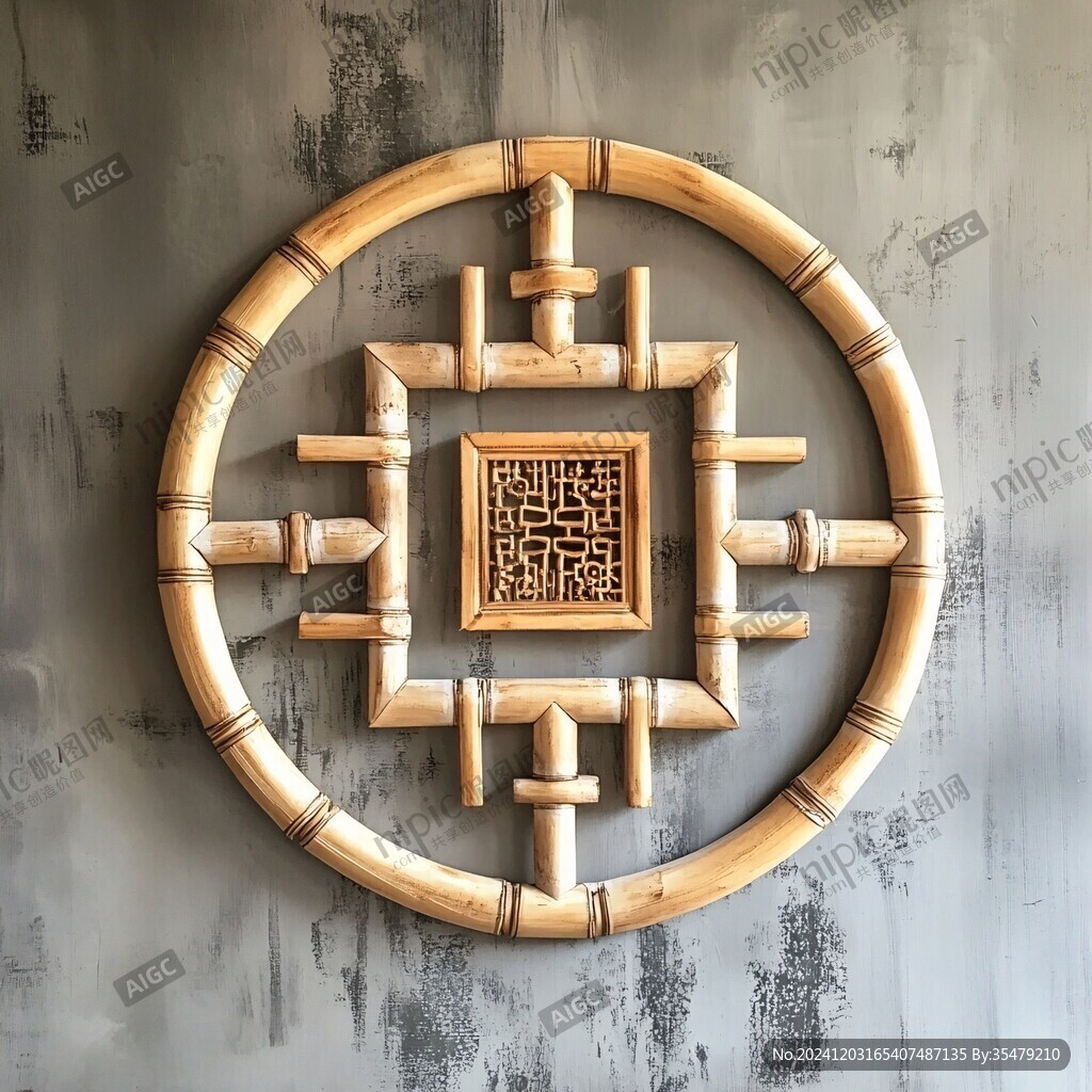 中式圆形木窗
