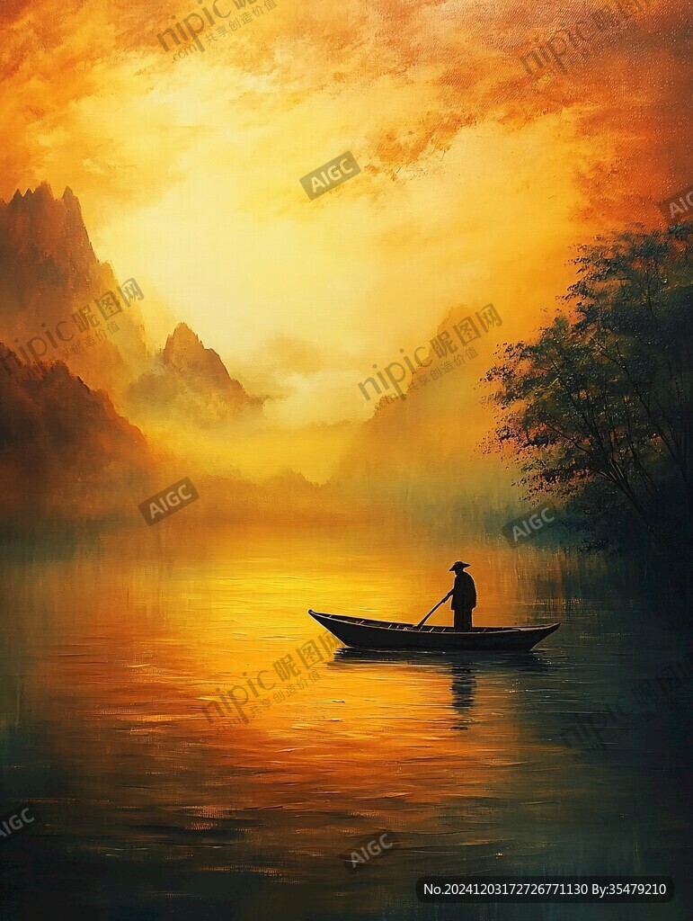 孤舟插画