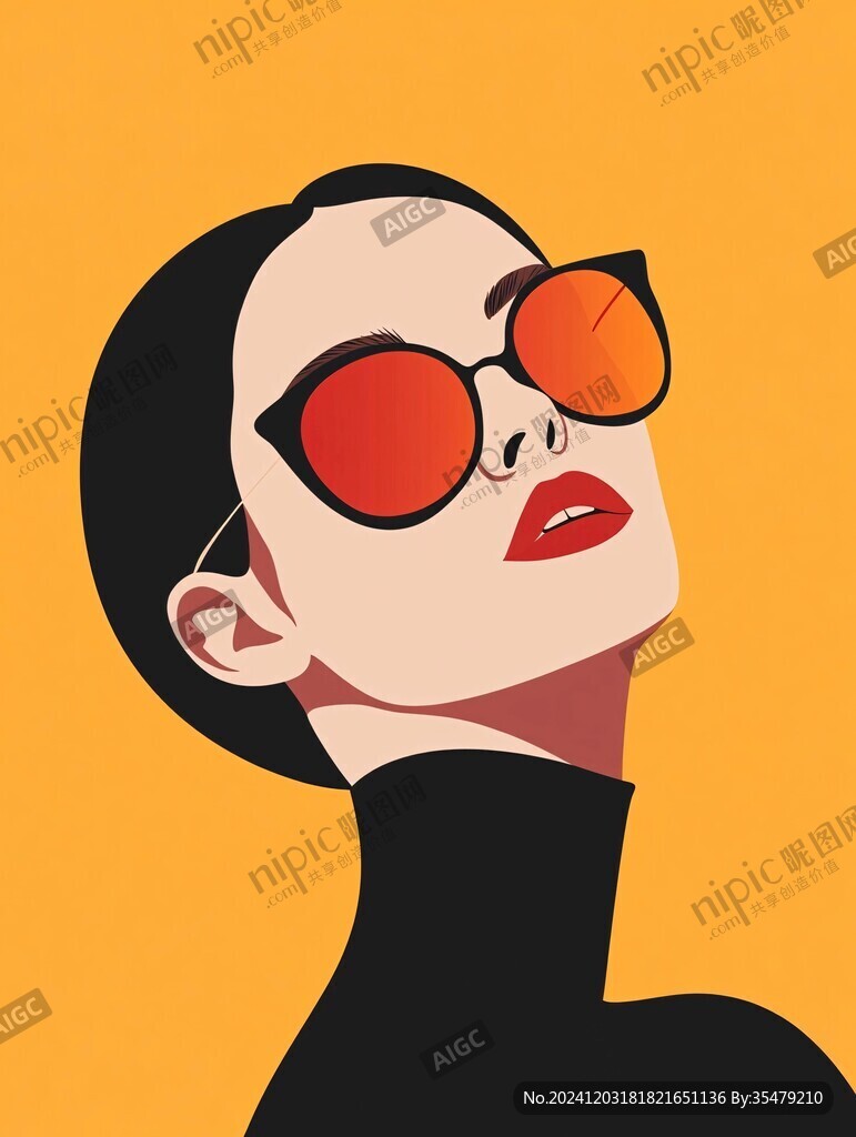 墨镜人物插画
