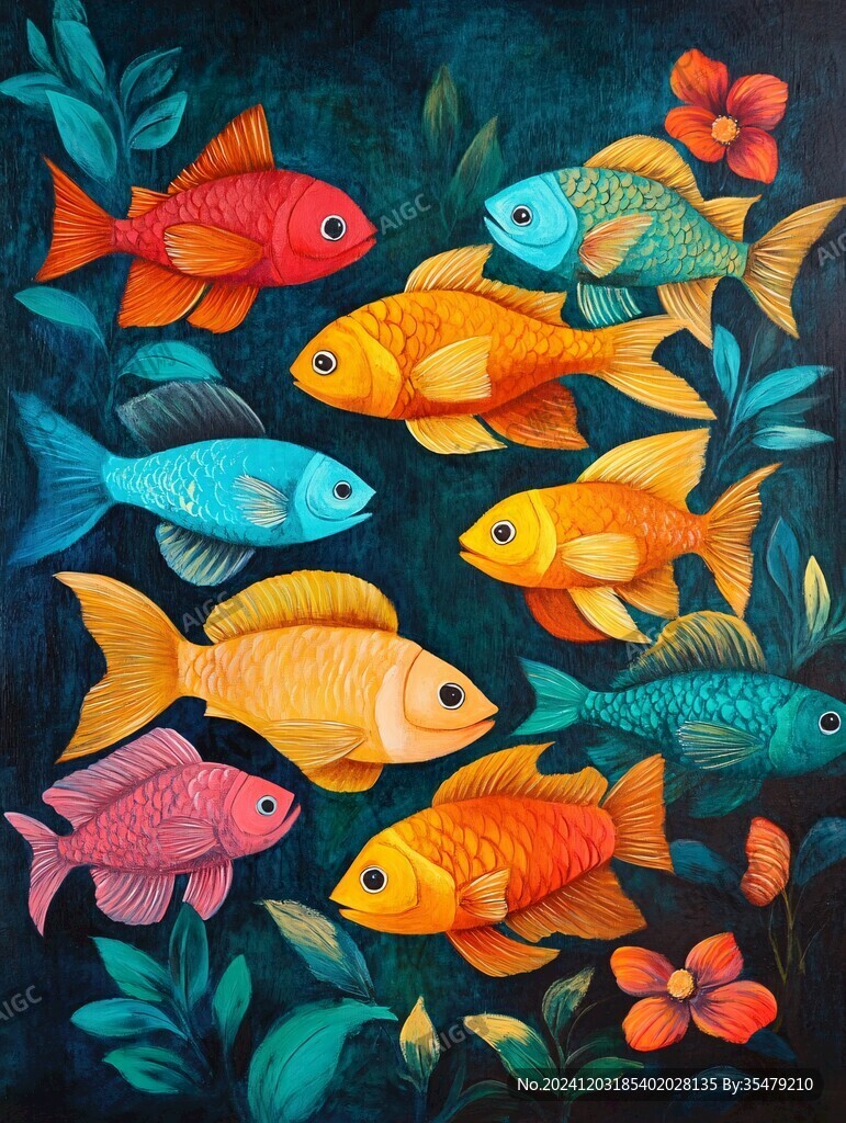 立体画素材金鱼立体画