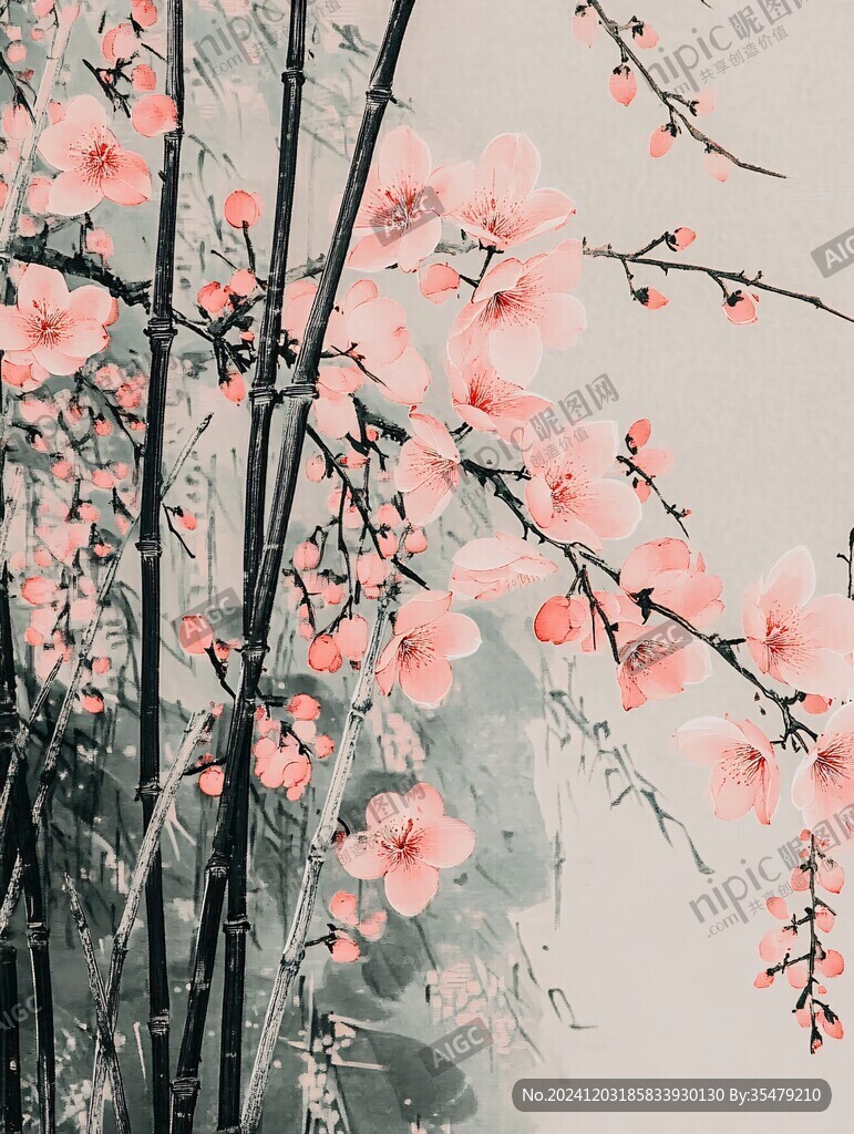典雅桃花装饰画
