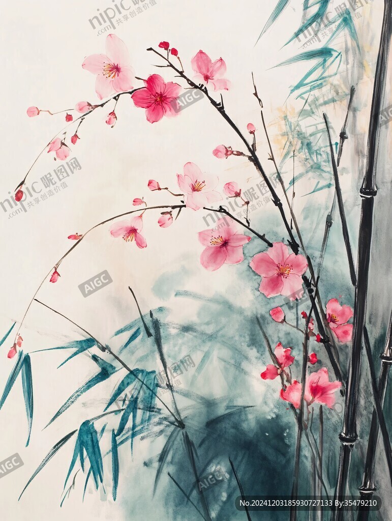工笔花竹