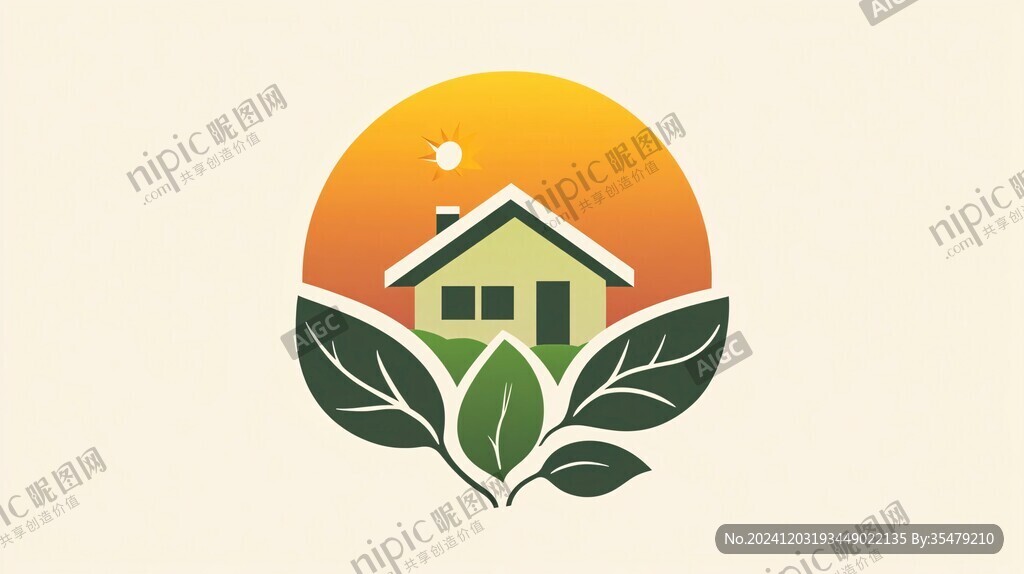 绿叶房屋logo