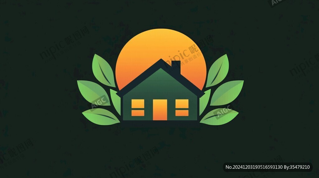绿叶房屋logo