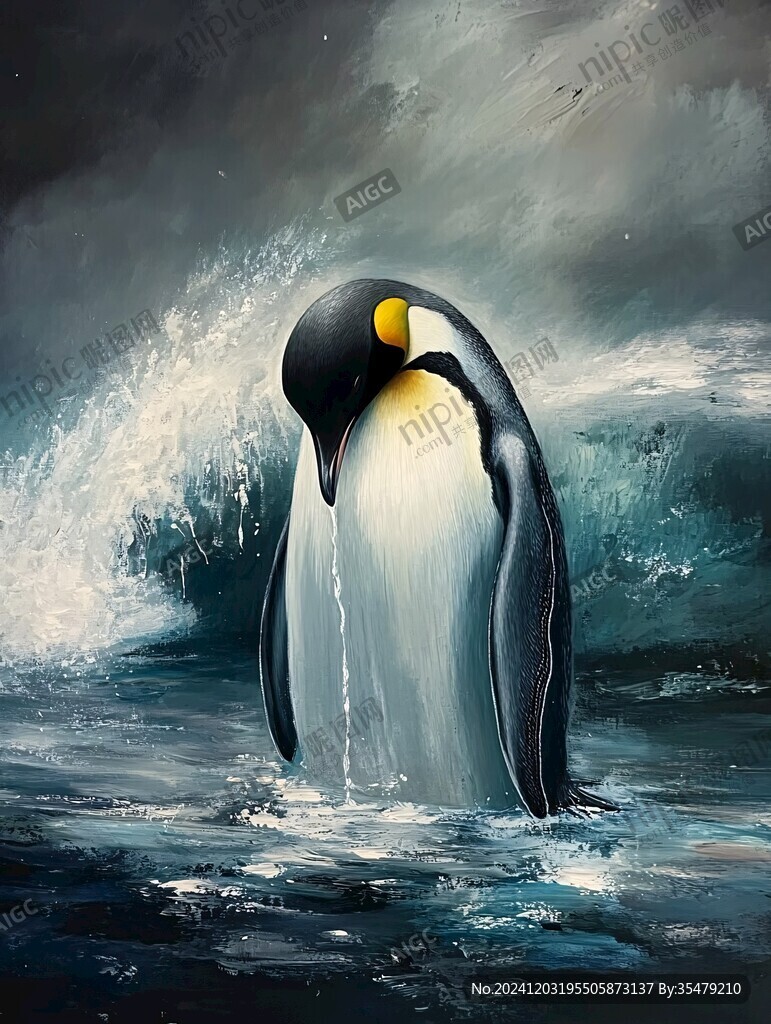 企鹅油画