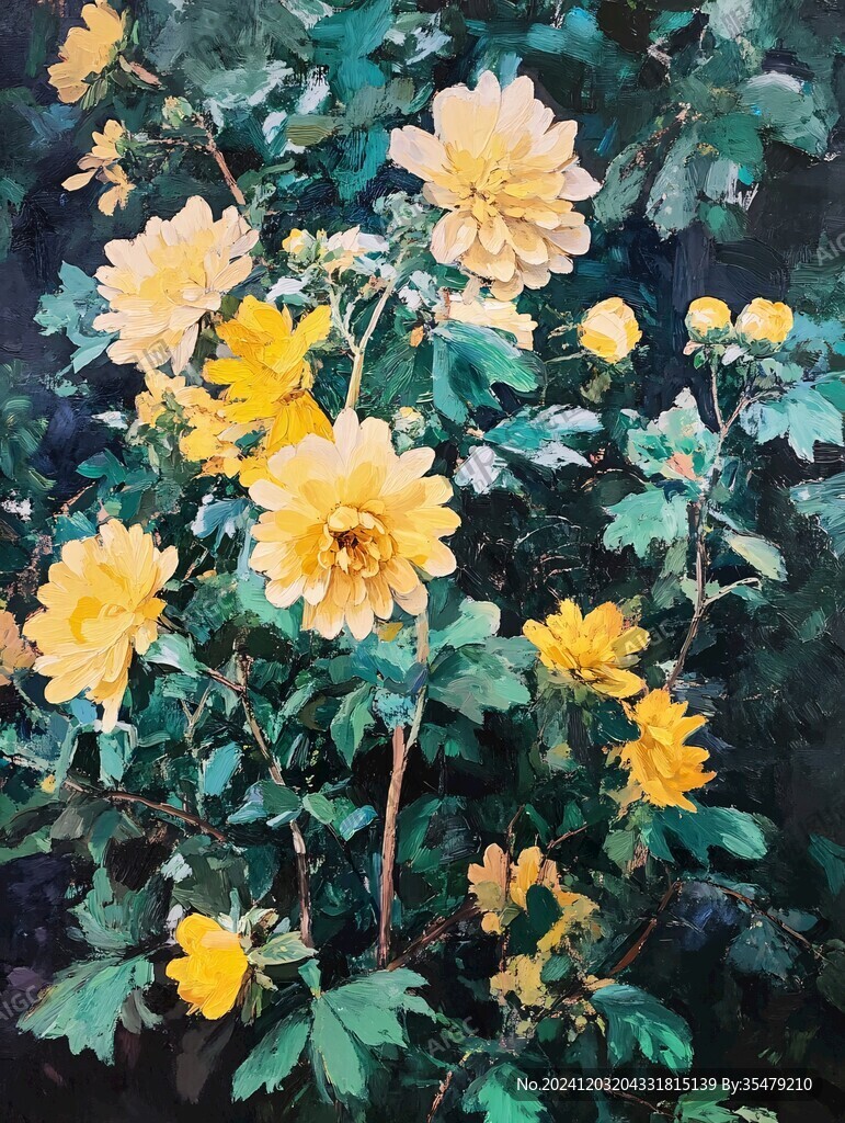 水粉菊花