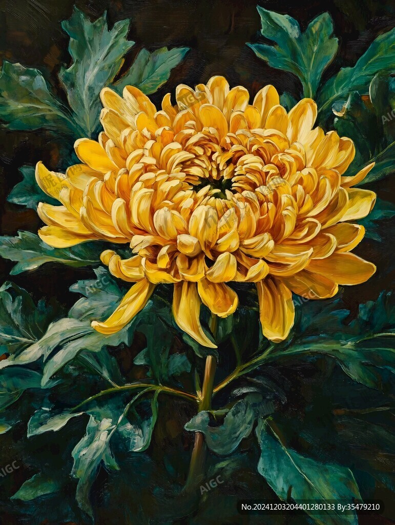 油画菊花
