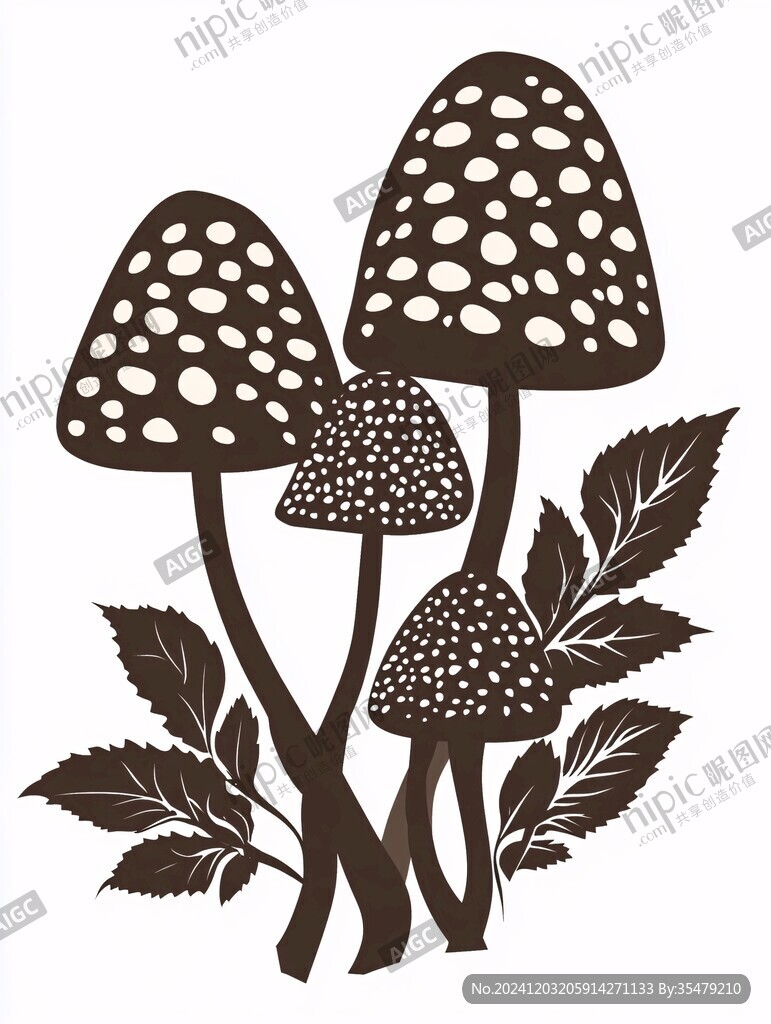 鹿茸菇插画