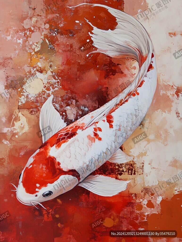工笔锦鲤