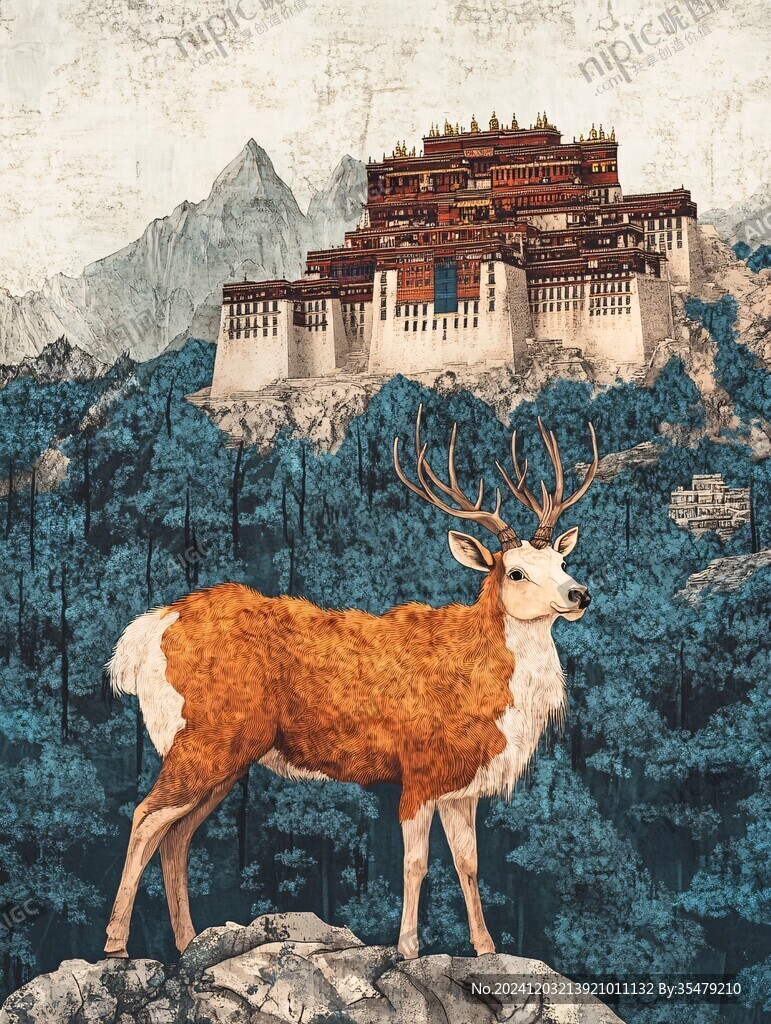 布达拉宫插画
