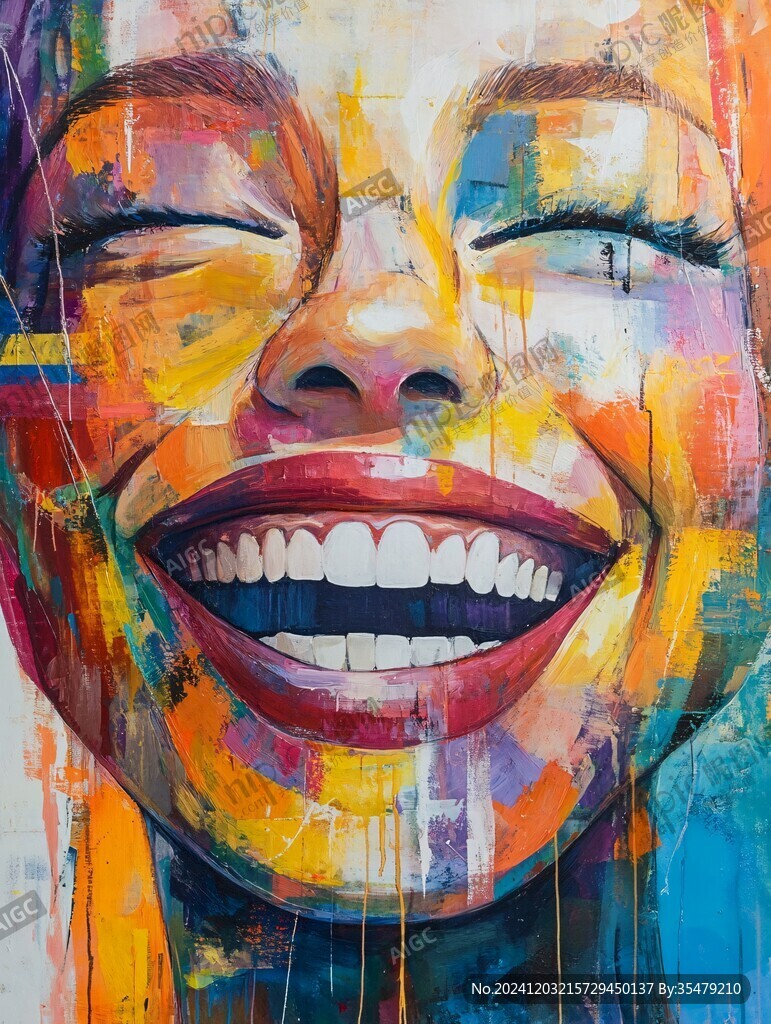 人脸色块拼接装饰画