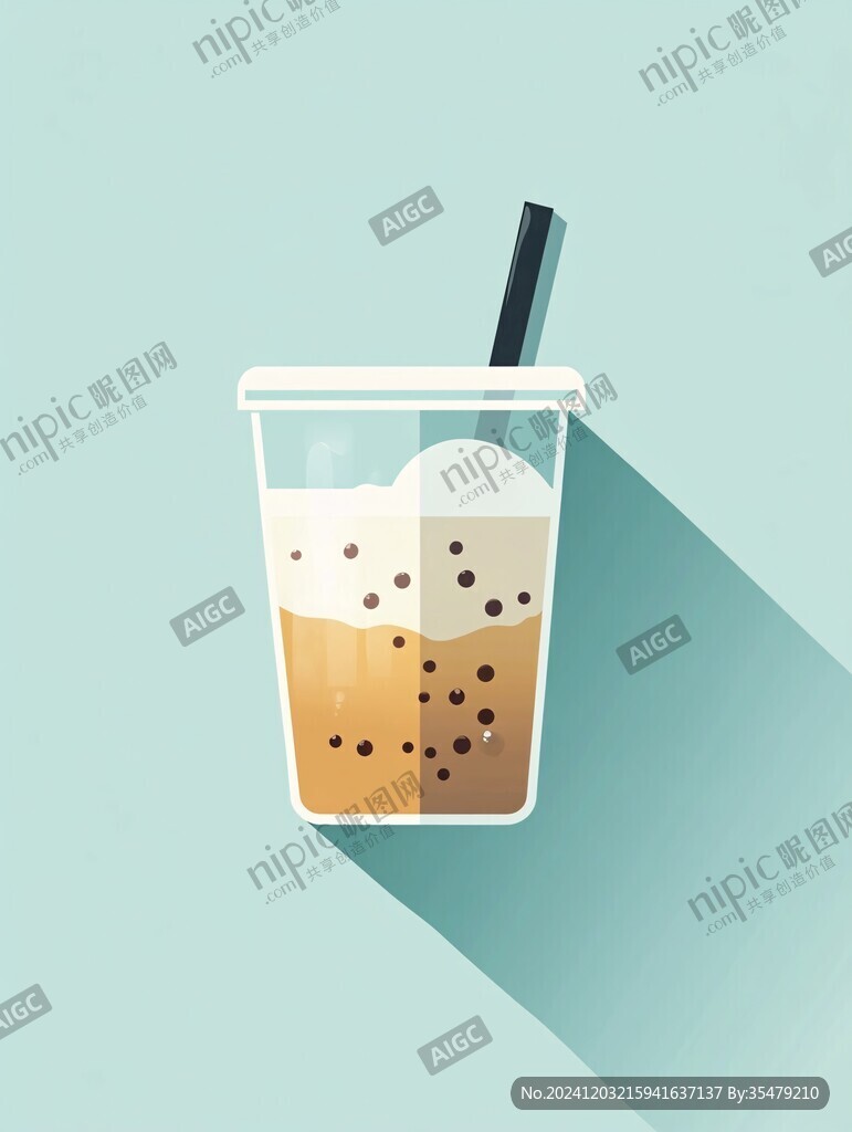 手绘珍珠奶茶