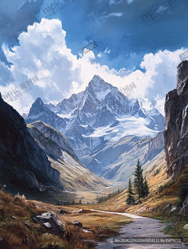 现实山景画