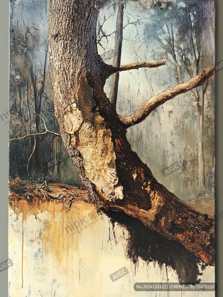 枯木无框画
