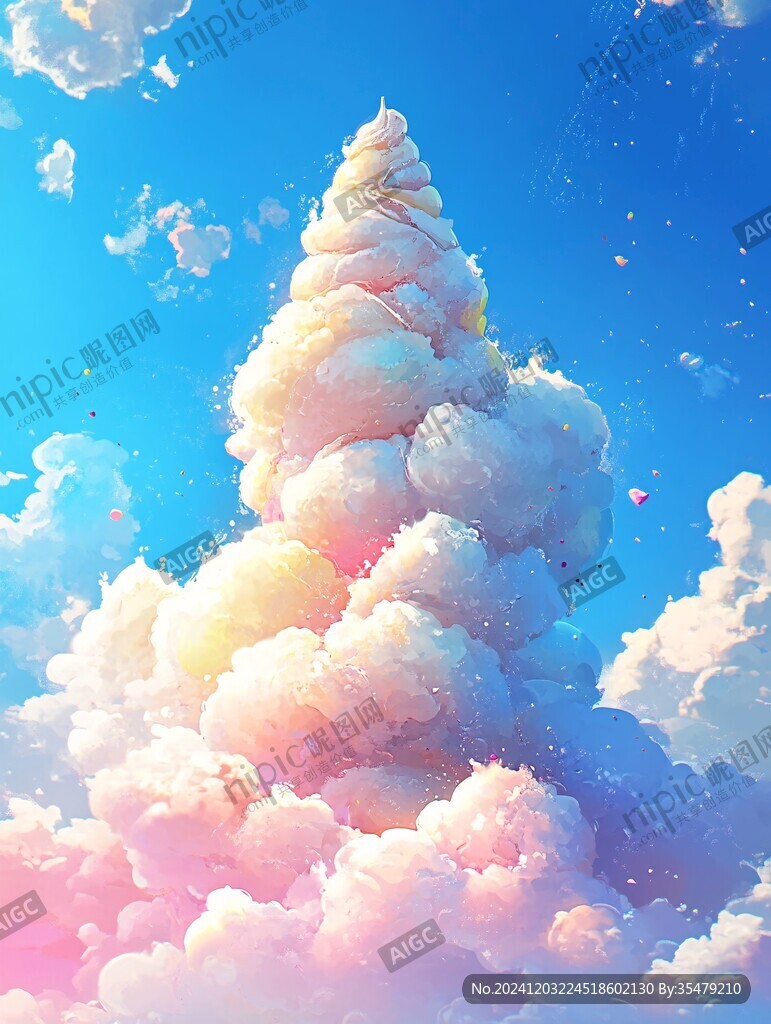 浪漫动漫洁白云朵