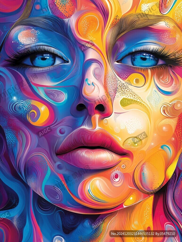 酷炫色彩写意装饰画