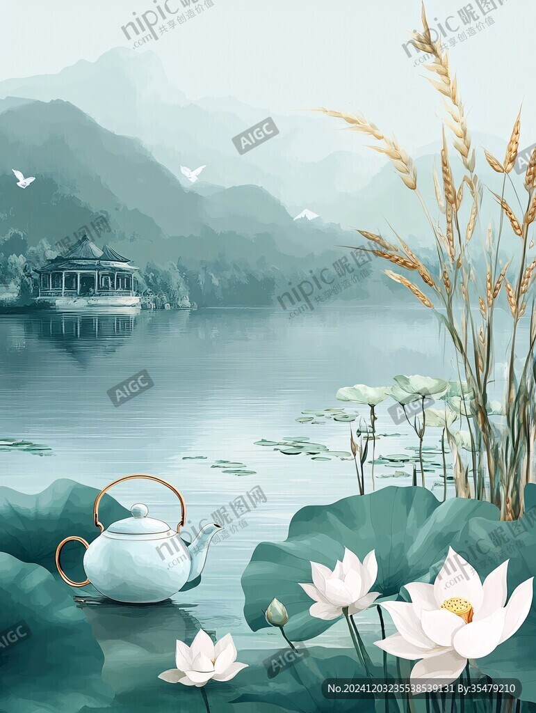 曲院风荷插画
