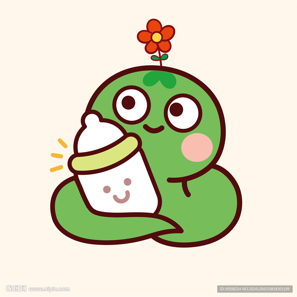 小萌蛇小青蛇花朵奶瓶