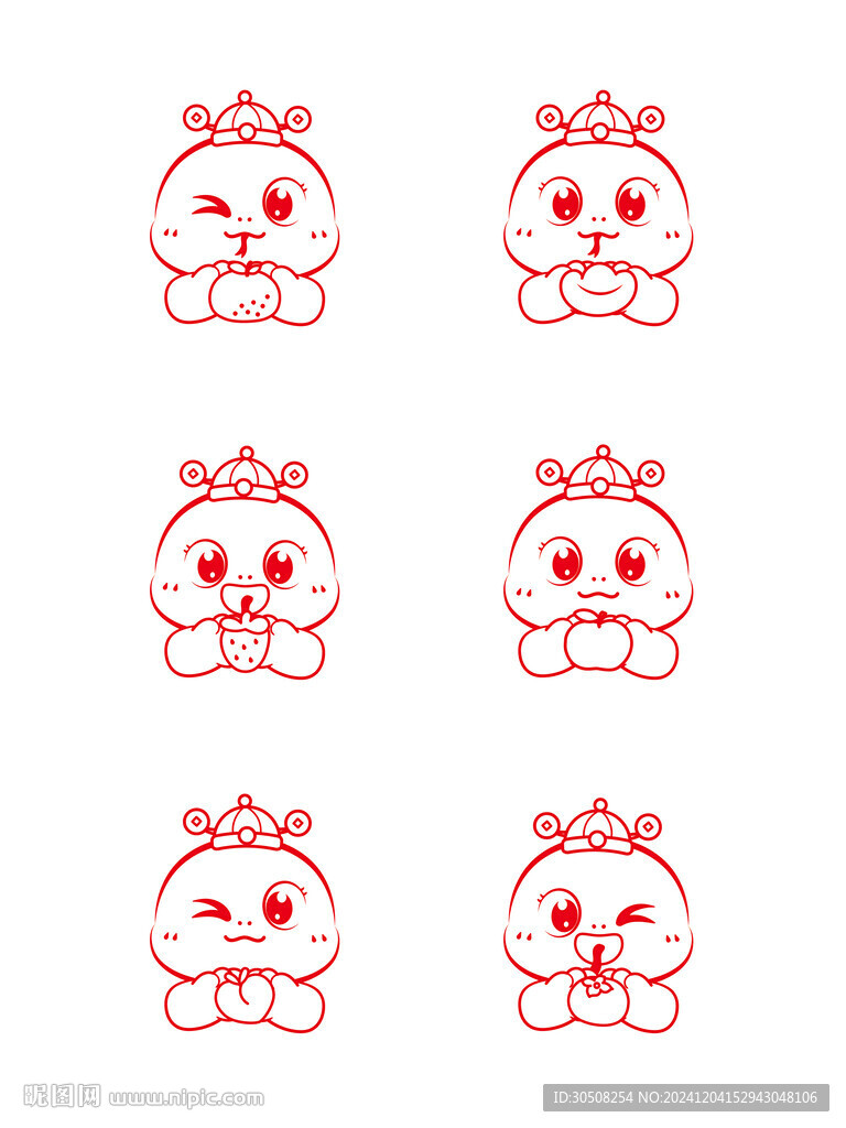 蛇卡通插画抱元宝
