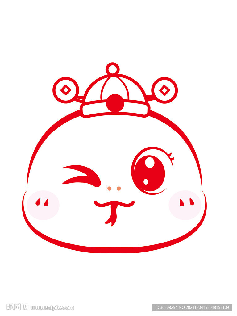 可爱的蛇头原创手绘