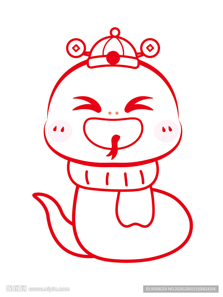 可爱的蛇宝原创手绘 插画