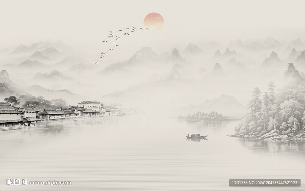 中国风山水画