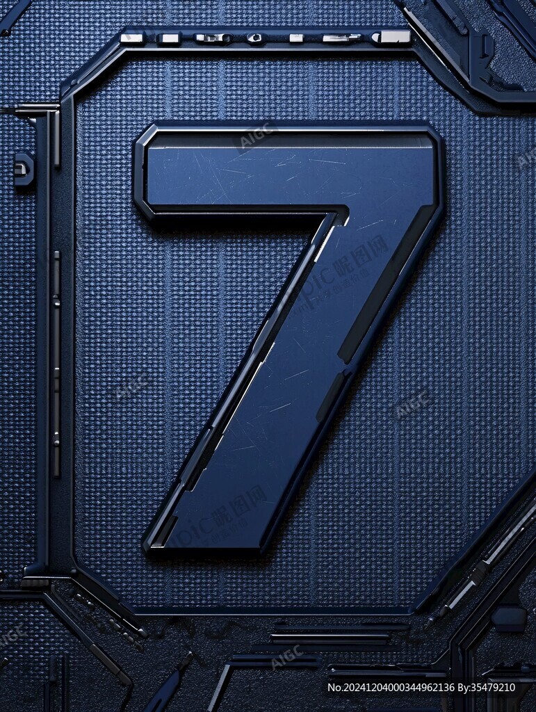 创意立体质感数字7
