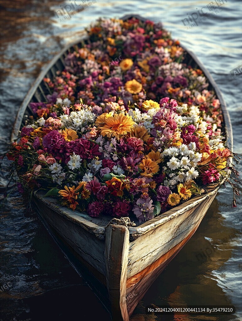 鲜花小船