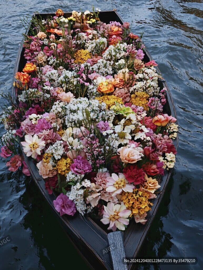 鲜花小船