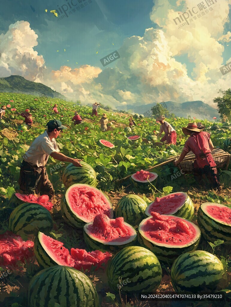 古人摘西瓜