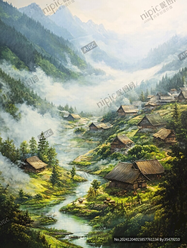 肇兴侗寨油画
