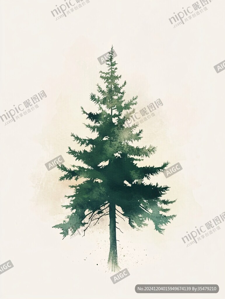 插画松树