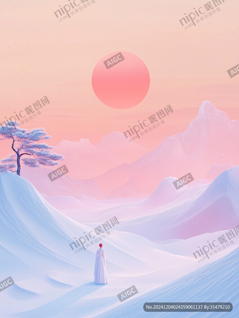 看日出插画
