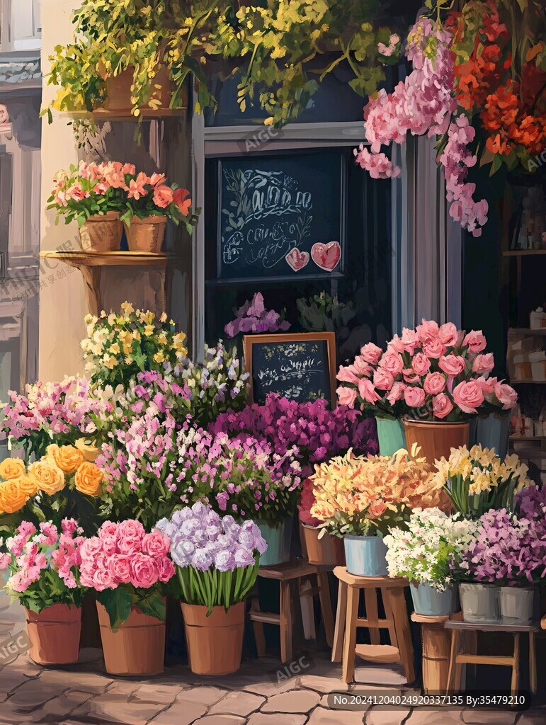 卖花鲜花店橱窗