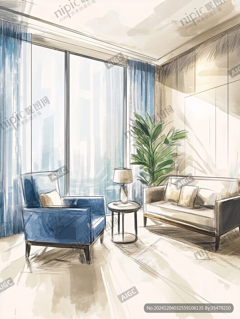 室内场景插画