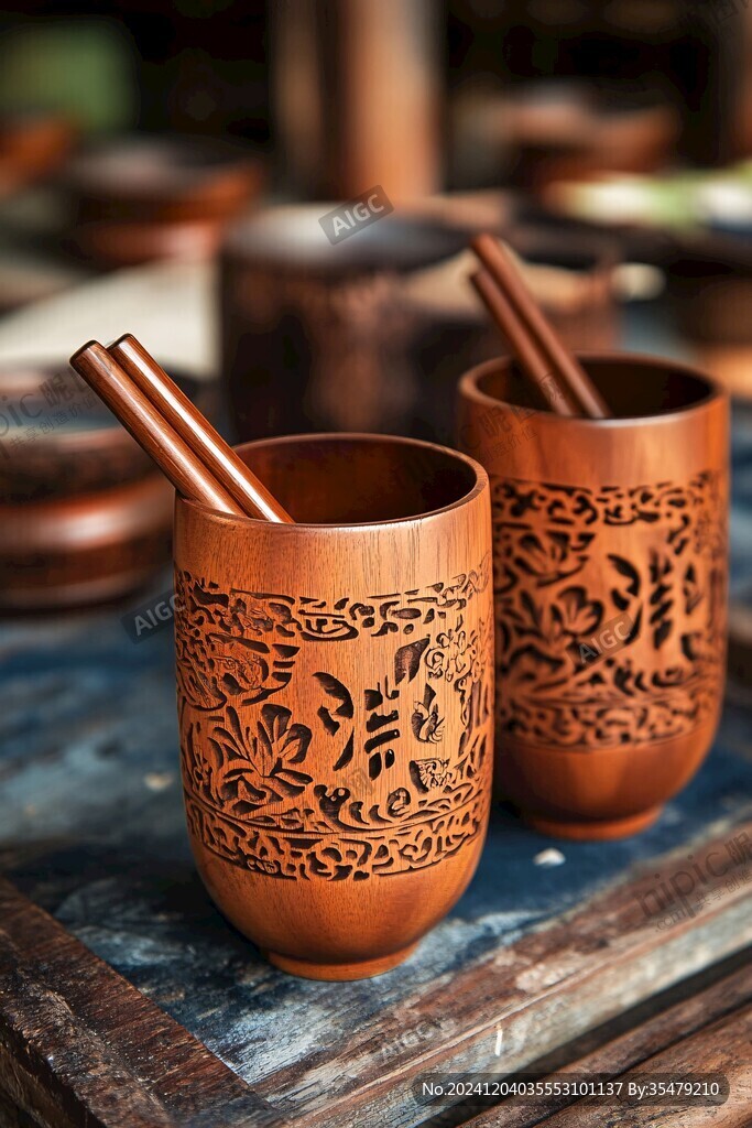 彝族木杯