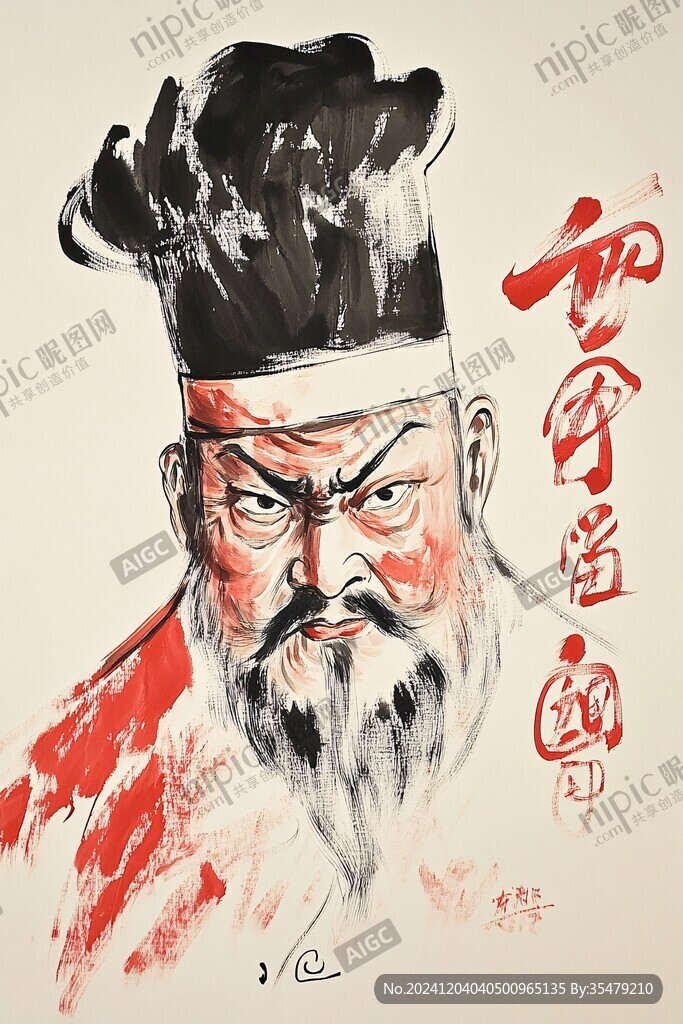 手绘包拯