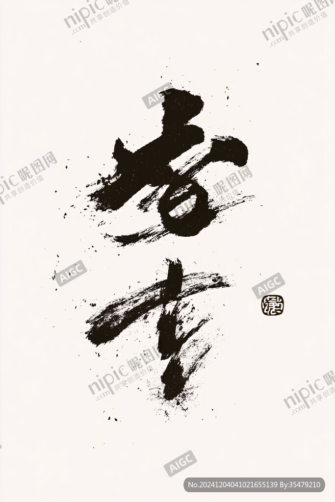 勤字书法小品