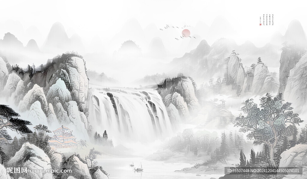 水墨意境山水画