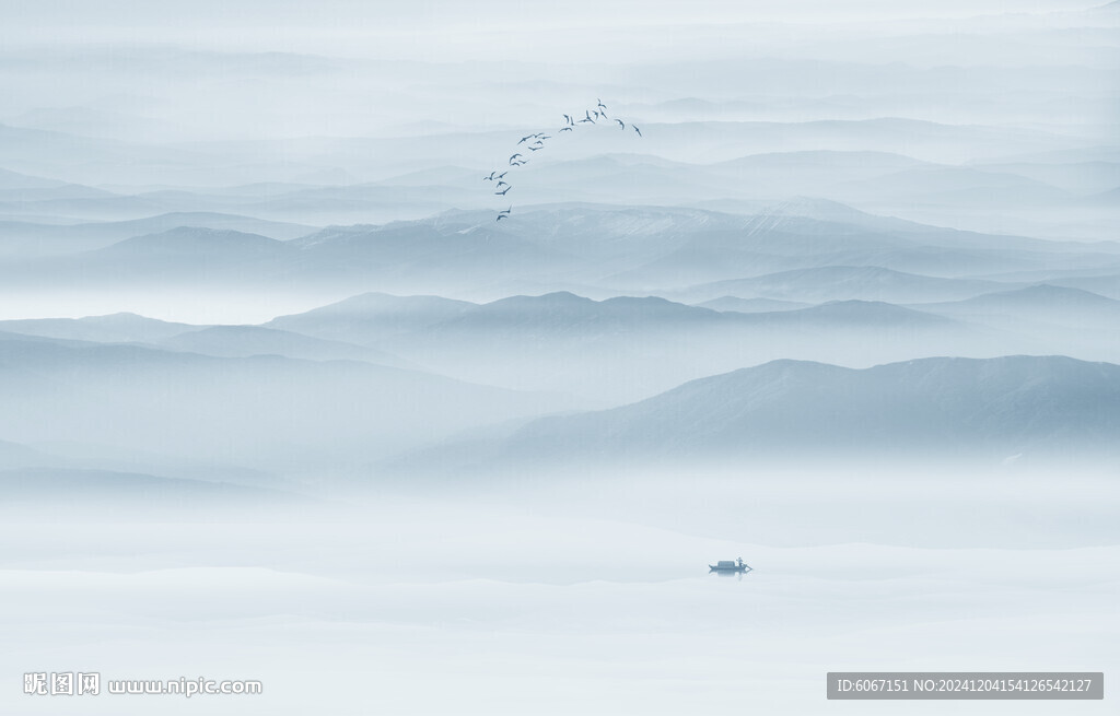 意境水墨山水画