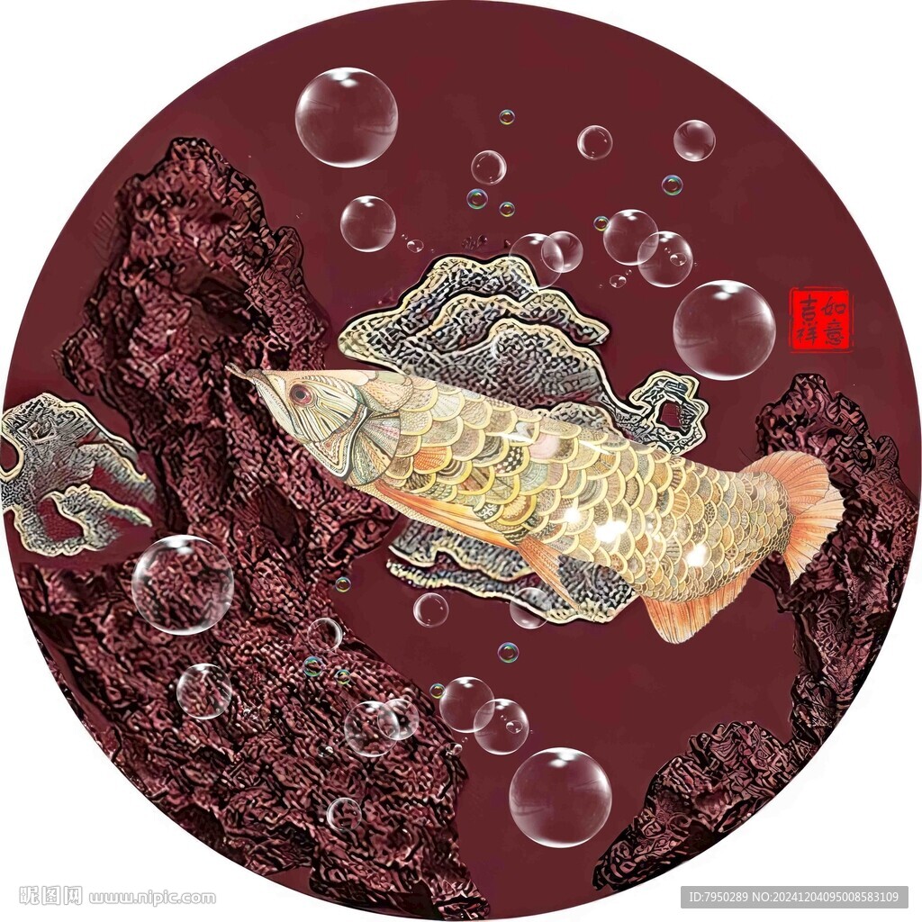 新中式圆形高端装饰画