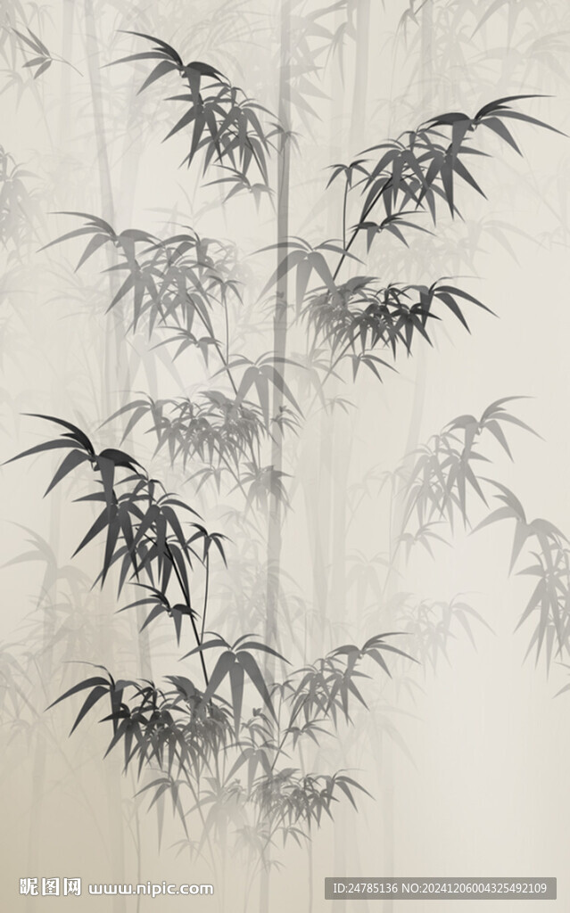 新中式水墨竹子