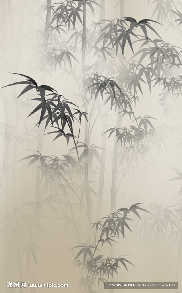 竖幅水墨竹子