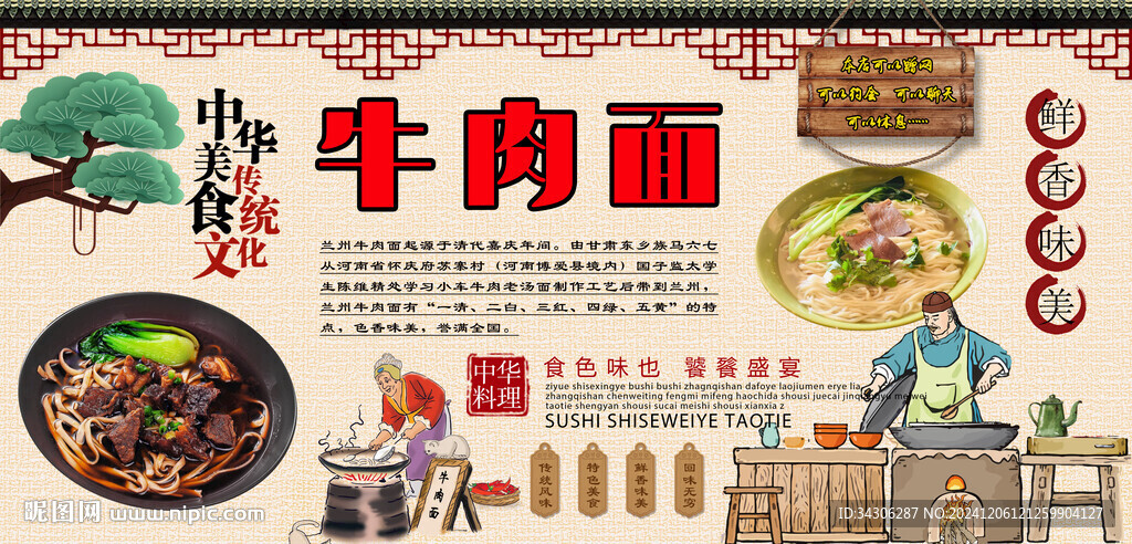 牛肉面背景墙