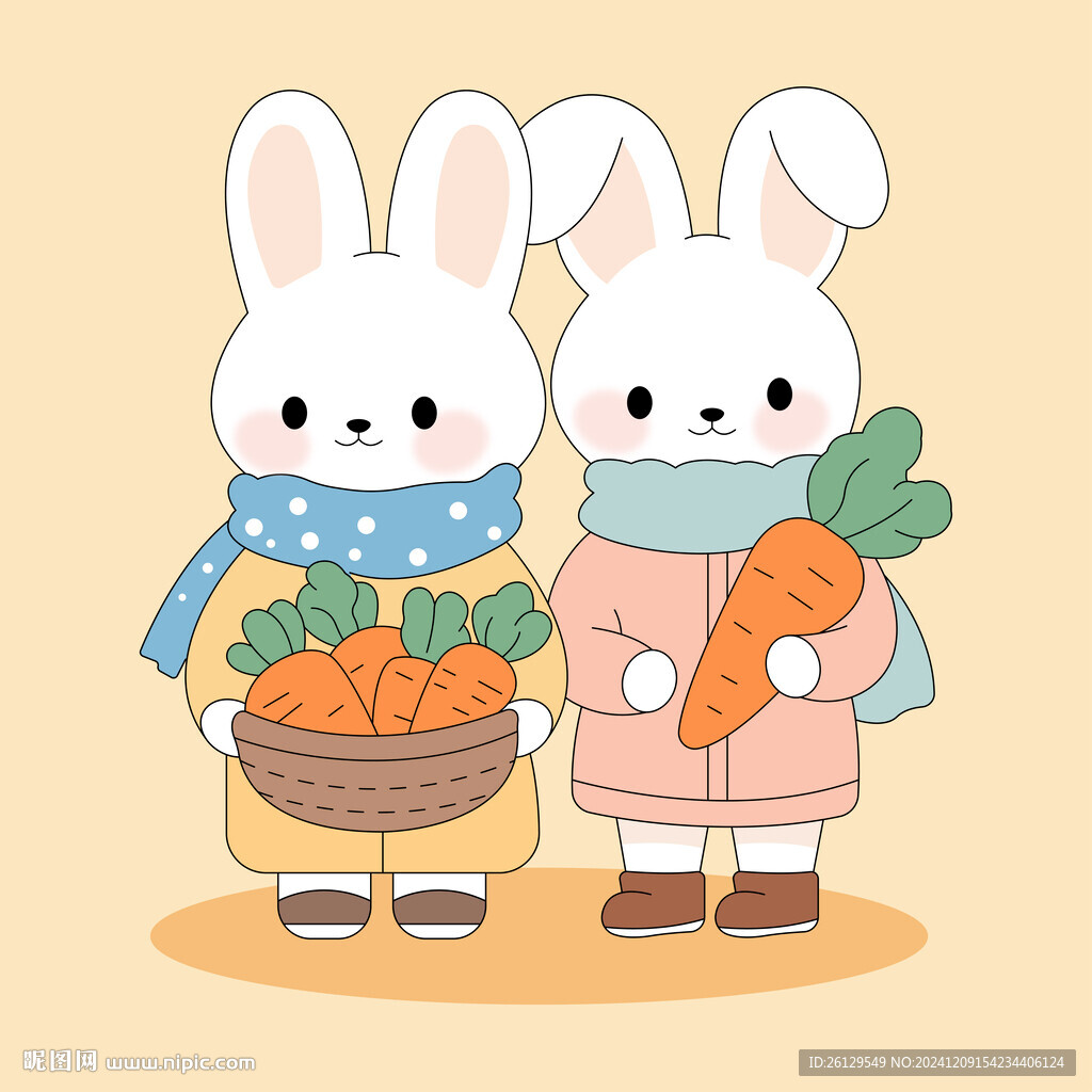 卡通兔子胡萝卜