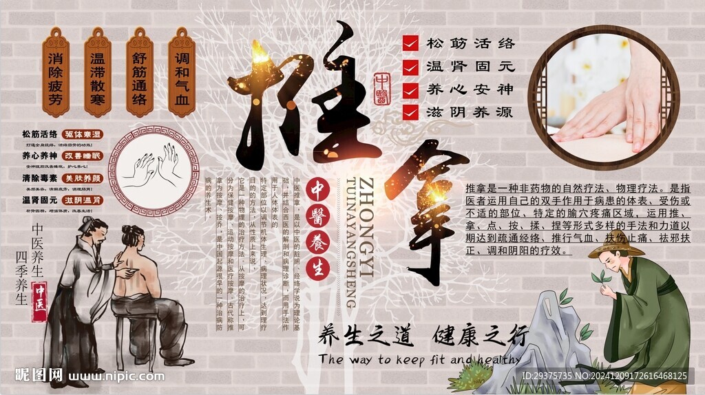 中医推拿背景墙