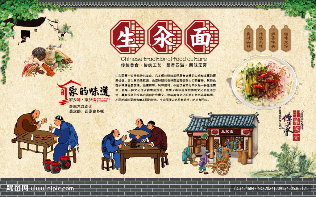 生汆面
